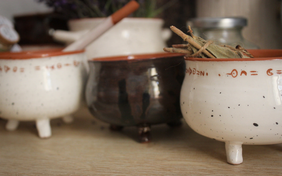 Mini Astral Cauldron Ceramic Mug - Handmade and Magical