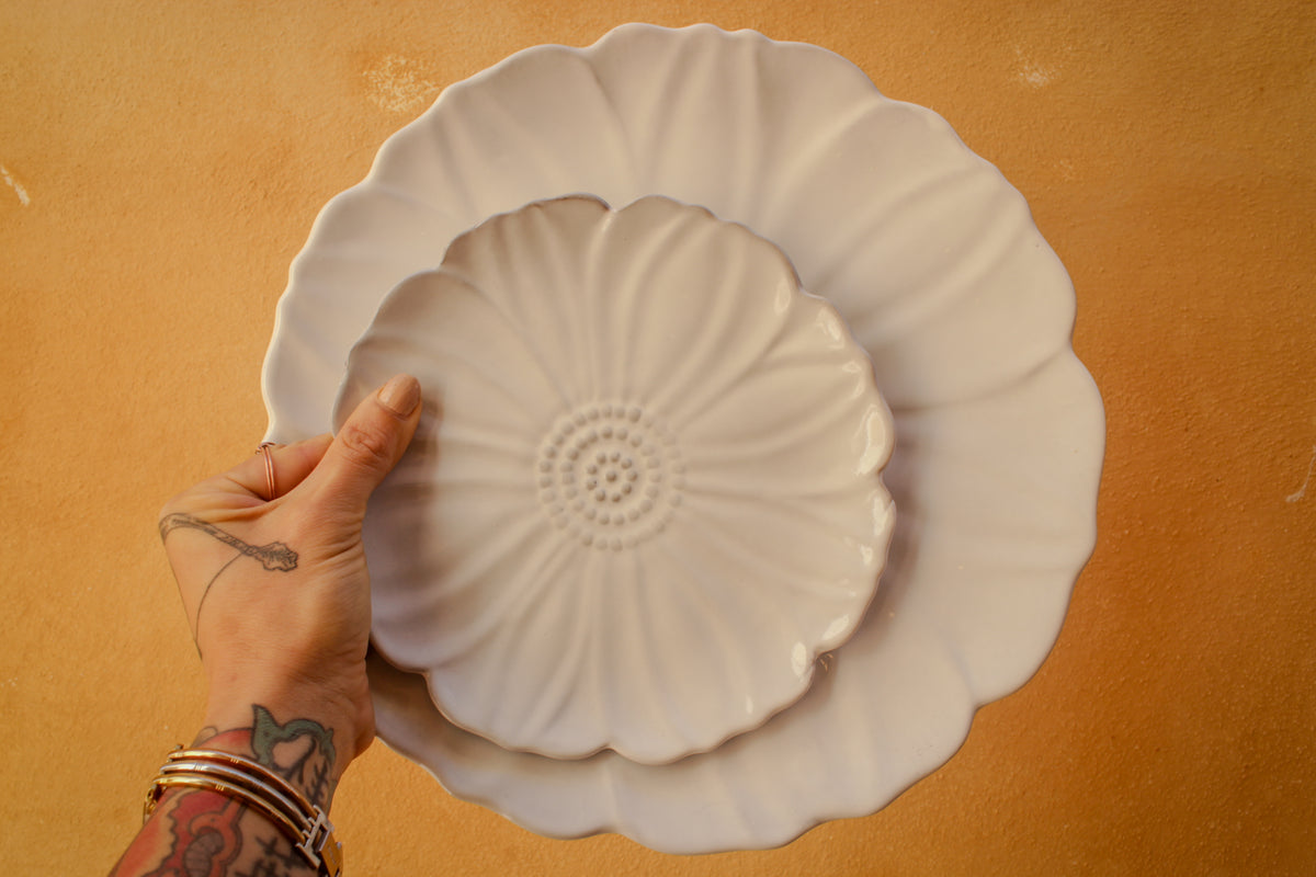 Original Handmade Ceramic Flower Dessert Plate, 5 Colors