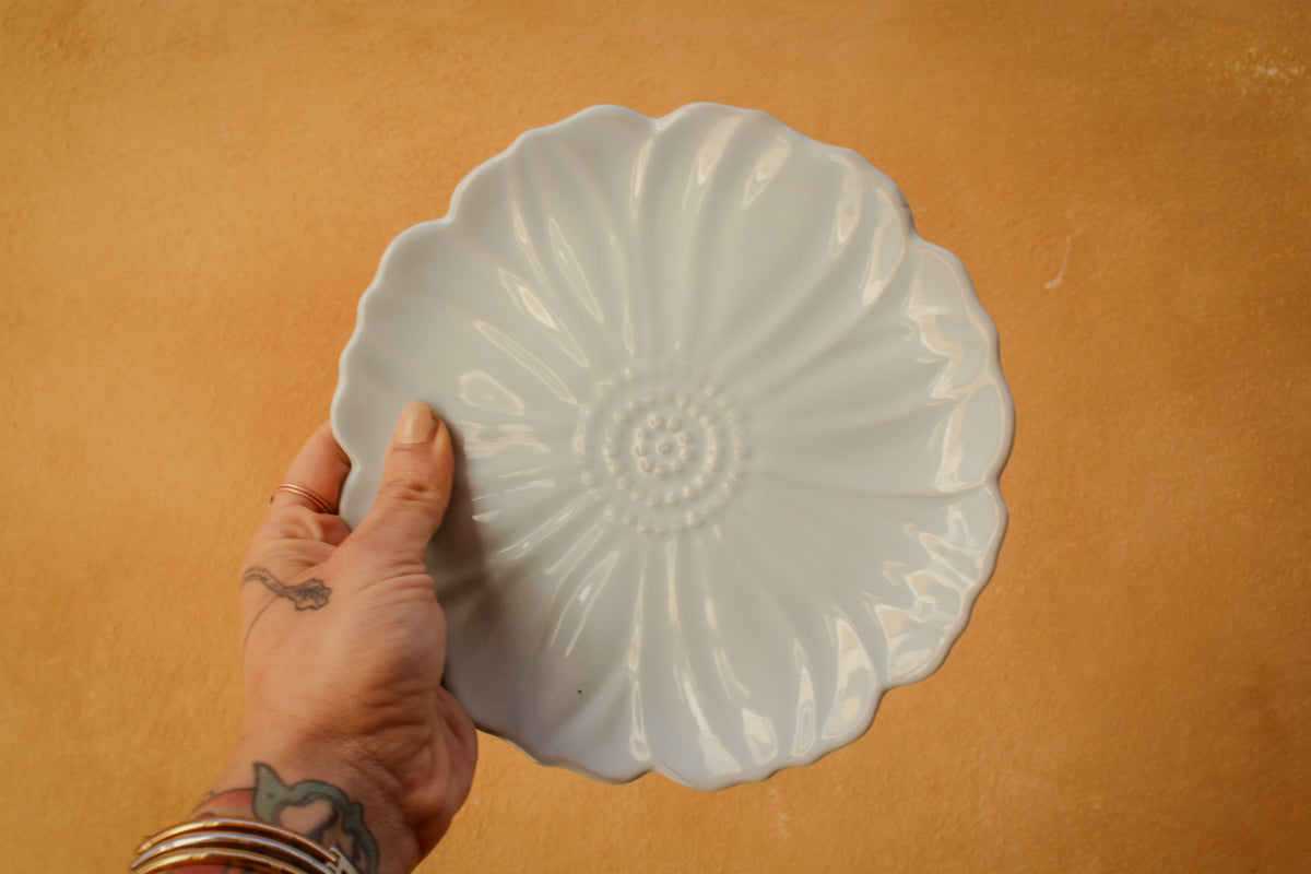 Original Handmade Ceramic Flower Dessert Plate, 5 Colors