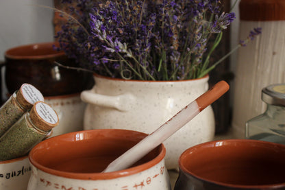 White Celestial Ceramic Cauldron - Handmade - Magical
