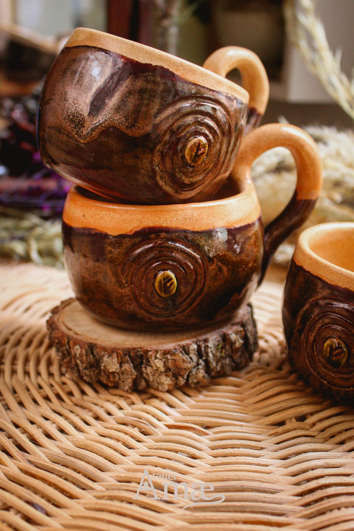 Tasse incrustée de la rune Fehu et sa Spirale