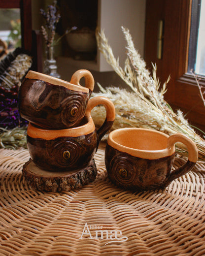 Tasse incrustée de la rune Fehu et sa Spirale