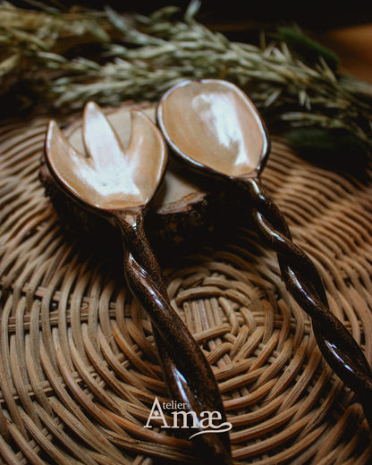 Banquet Utensils – Large Ceramic Spoon &amp; Large Fork