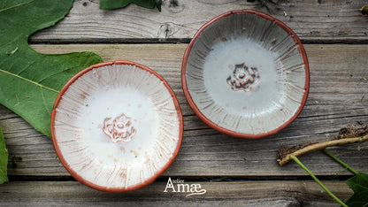 Medieval ceramic appetizer bowls - Handmade - Old Oak