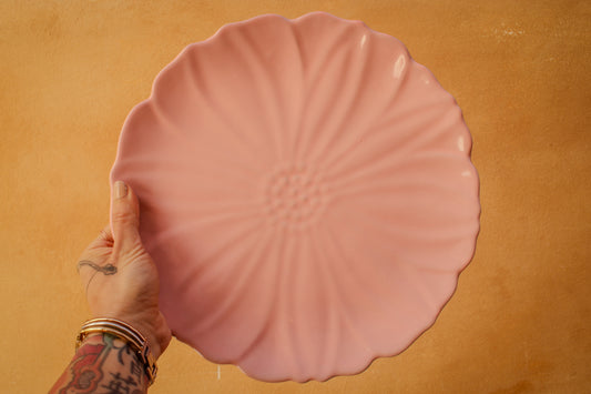 Grande assiette en forme de fleur Pivoine en céramique faite main, 5 couleurs