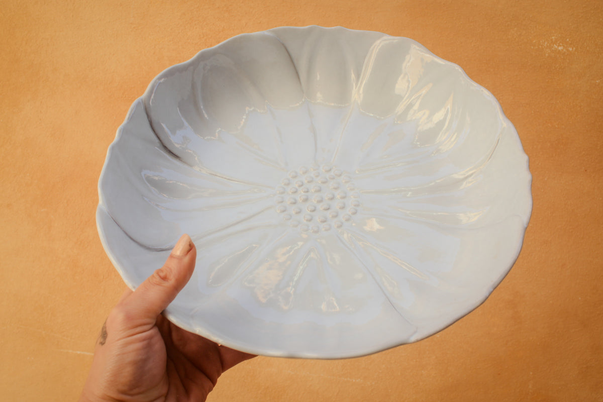 Plato de flores de cerámica hecho a mano, 5 colores pastel, bonito regalo