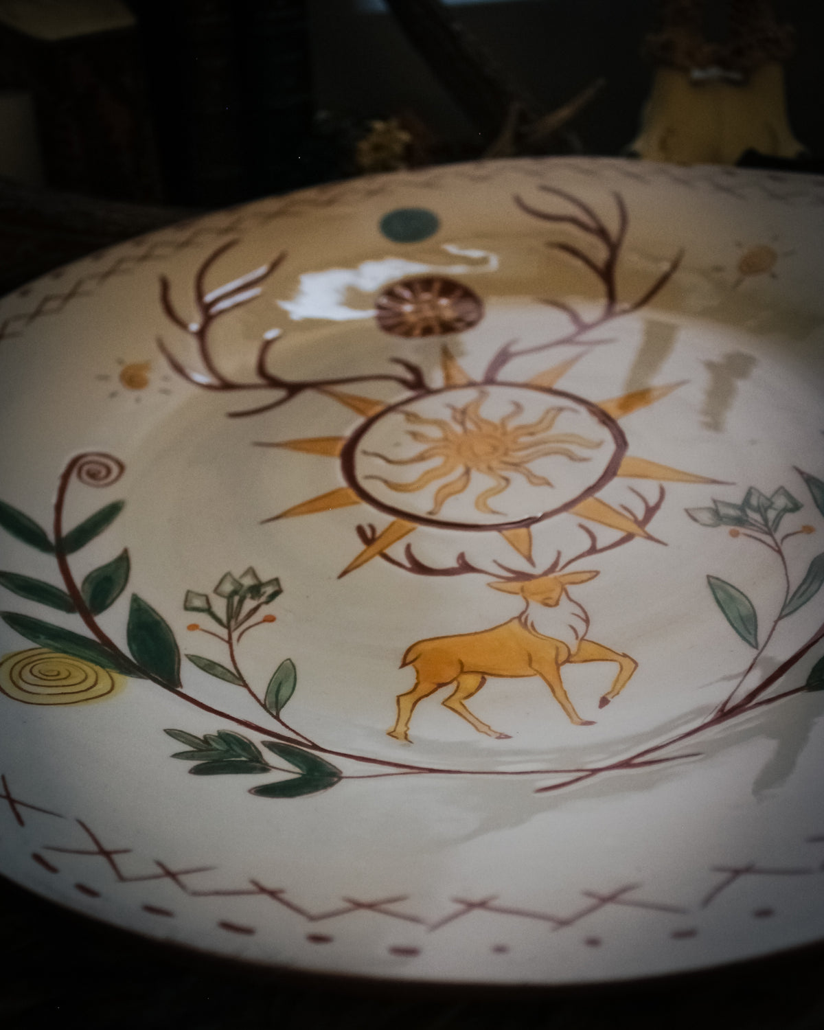 Grand Plat Imbolc Cerf - accroche murale