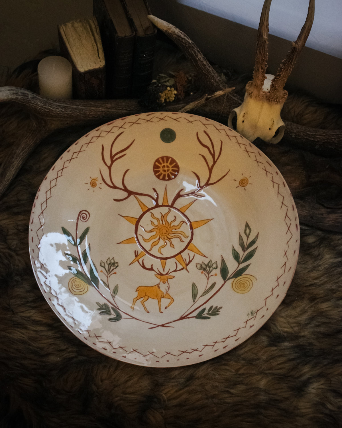 Grand Plat Imbolc Cerf - accroche murale