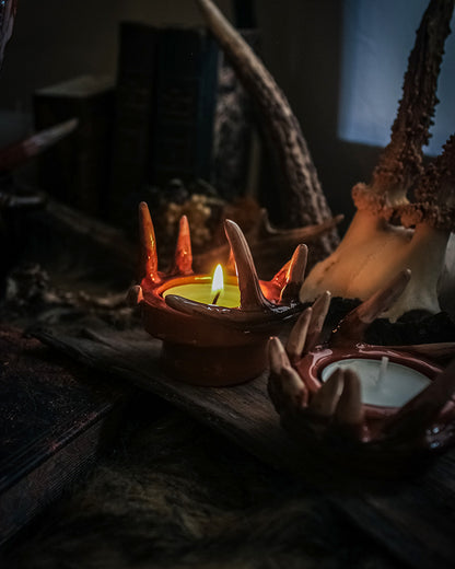 Flamme sylvestre - Bougeoir bois ce cerf - bougeoir en céramique fait main