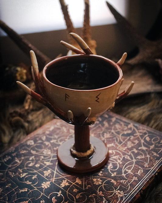 Calice Eikthyrnir - Calice bois de cerf - Céramique fait main