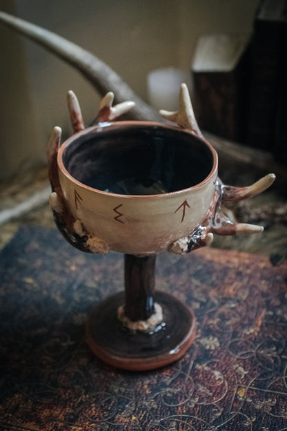 Calice Eikthyrnir - Calice bois de cerf - Céramique fait main