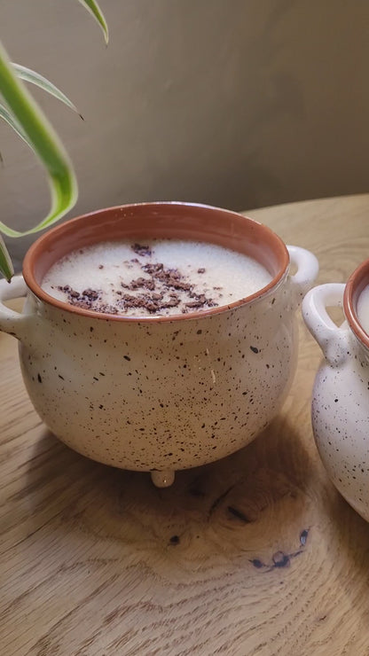 White Celestial Ceramic Cauldron - Handmade - Magical