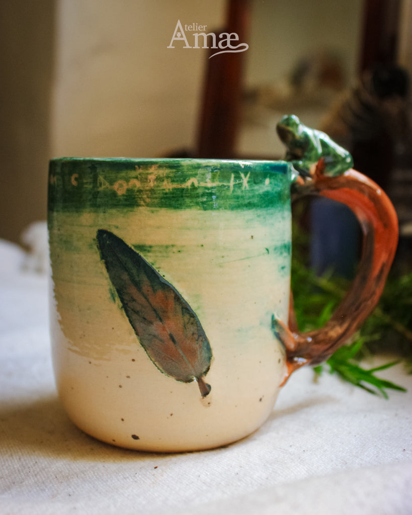 Leaf &amp; Burnet Infuser Mug - Handmade Ceramic