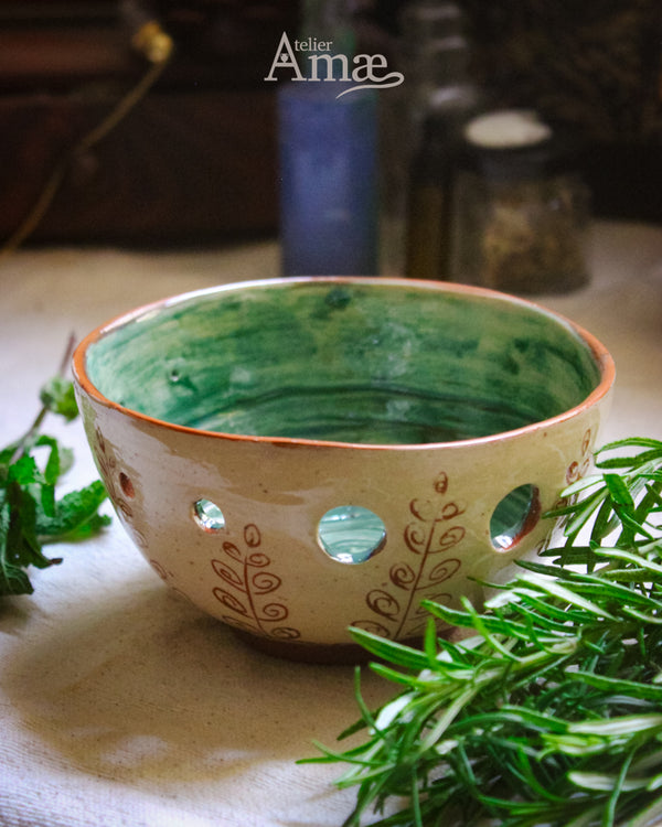 Bol à équeuter - Bol à enlever les herbes en céramique - fait main