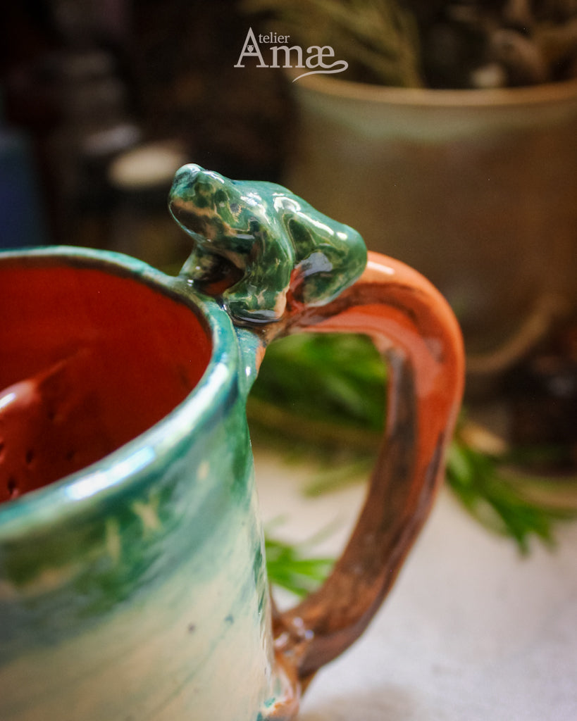 Leaf &amp; Burnet Infuser Mug - Handmade Ceramic