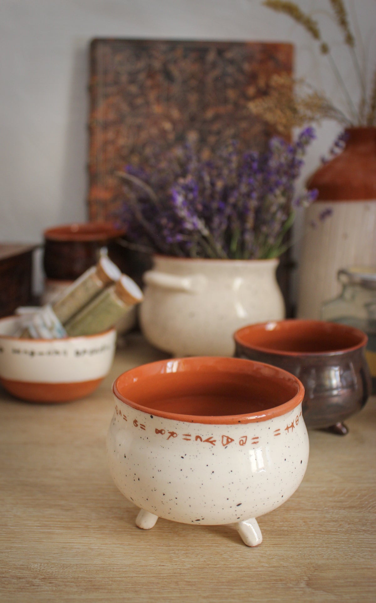 Mini Astral Cauldron Ceramic Mug - Handmade and Magical